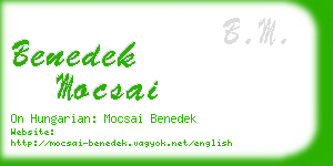 benedek mocsai business card